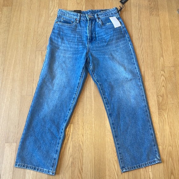 Blank NYC The Baxter Ocean Time Ribcage Straight Distressed Ankle Jean High Rise - Picture 3 of 5